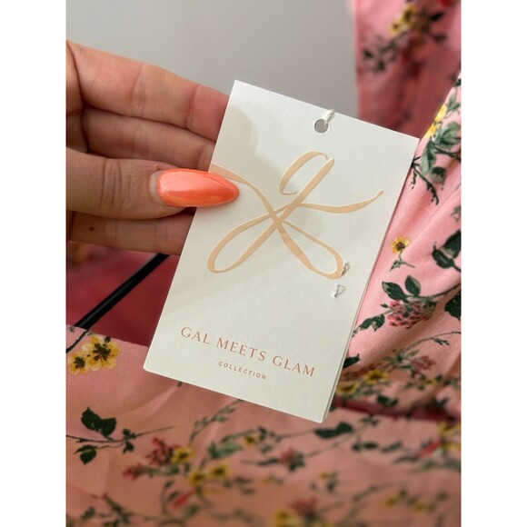 NEW Gal Meets Glam Sarah Sleeveless Midi Dress Pink Floral Garden Party Size 2‎ - Picture 6 of 11